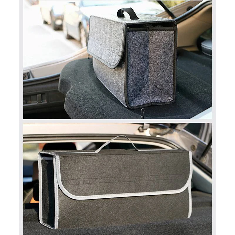 Collapsible Felt Cargo Box with Hook and Loop Grip Strips 3 Collapsible Felt Cargo Box with Hook and Loop Grip Strips - view 3