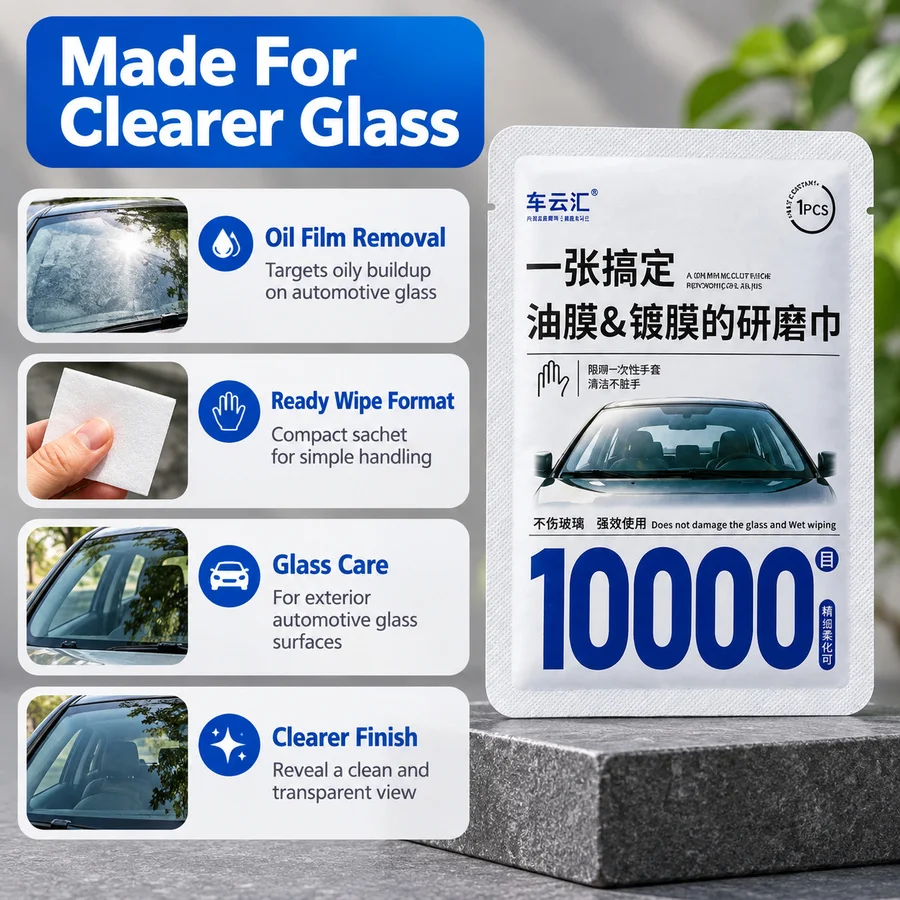 Hydrophobic Glass Cleaning Wipes for Rain Repellent Windshields 4 Hydrophobic Glass Cleaning Wipes for Rain Repellent Windshields - view 4