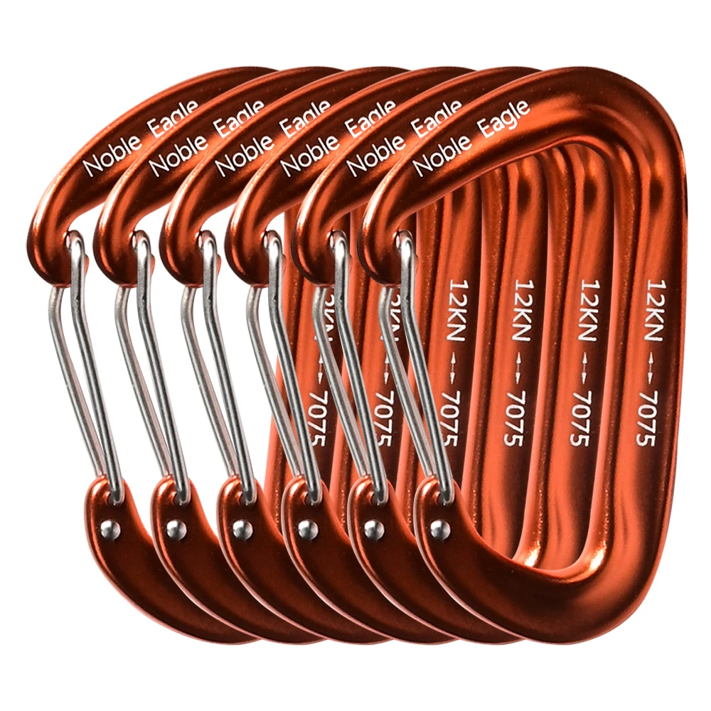 Aluminum Carabiner Set, 6 Pack 12kN 7075 D Ring Clips 10 Aluminum Carabiner Set, 6 Pack 12kN 7075 D Ring Clips - view 10