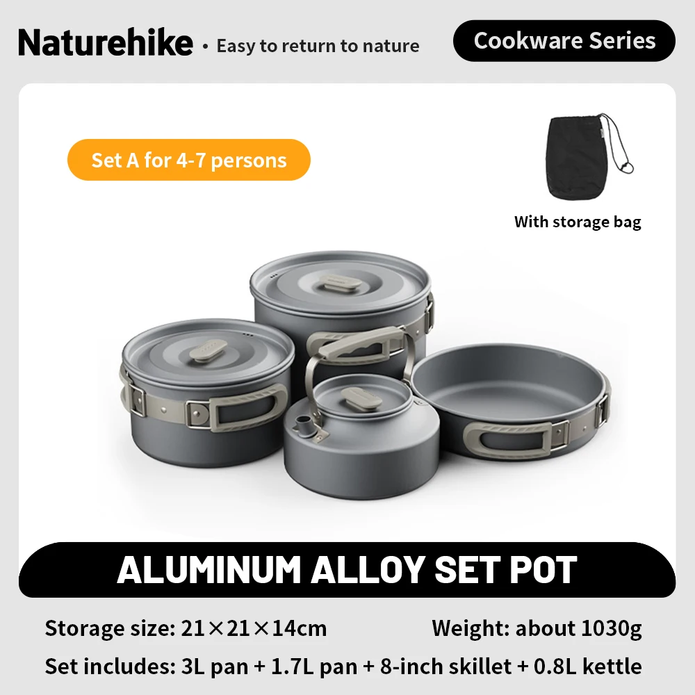 Group Camping Cookware Set with Frying Pan and Kettle, Naturehike 8 Group Camping Cookware Set with Frying Pan and Kettle, Naturehike - view 8