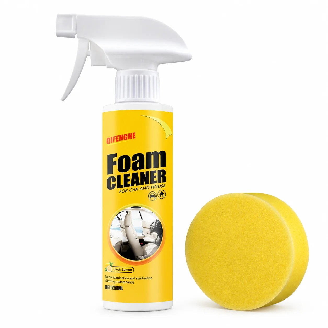Lemon Foam Cleaner Spray 250 ml for Car and Home with 2 Sponges 7 Lemon Foam Cleaner Spray 250 ml for Car and Home with 2 Sponges - view 7