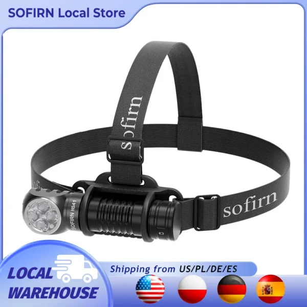 4000 lumen headlamp in black aluminum alloy with four LEDs and adjustable head strap
