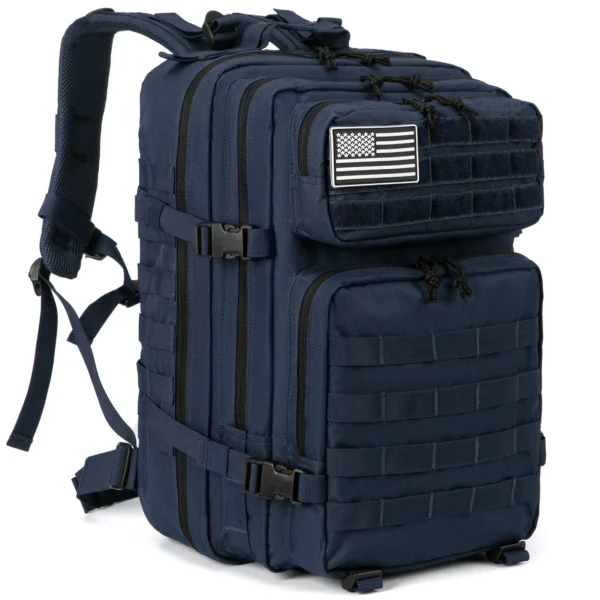 3 day tactical backpack in gray 45L MOLLE assault pack ready for a weekend trek