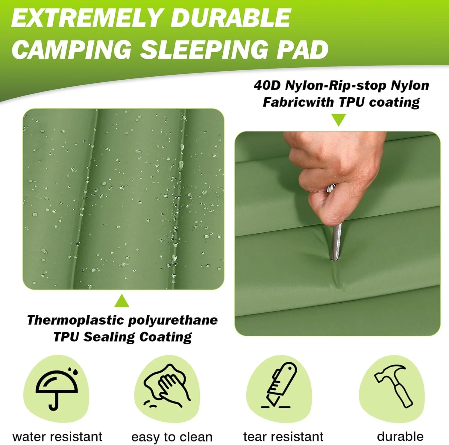 Thick Self Inflating Pad 4 Inch with Built-In Pump, Spliceable 6 Thick Self Inflating Pad 4 Inch with Built-In Pump, Spliceable - view 6