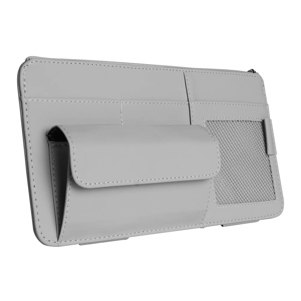 Leather Sun Visor Organizer with Photo Frame and Sunglasses Clip 8 Leather Sun Visor Organizer with Photo Frame and Sunglasses Clip - view 8