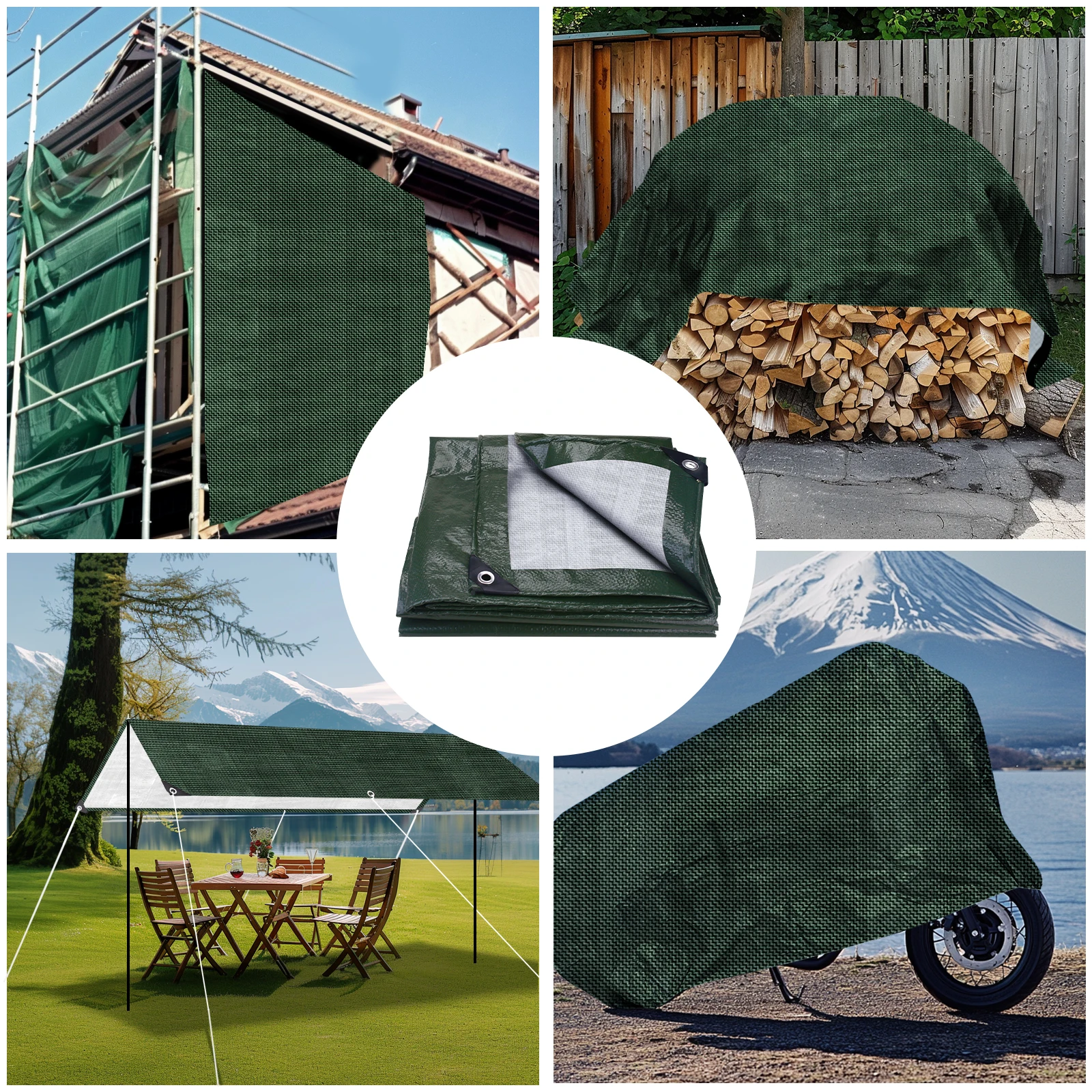 Waterproof Camping Tarp PE Rain Cover from 2x3m to 4x5m 6 Waterproof Camping Tarp PE Rain Cover from 2x3m to 4x5m - view 6