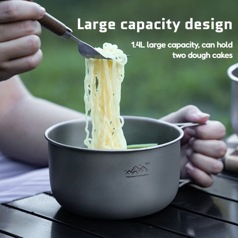 Titanium Bail Handle Pot 1.2L or 1.4L for Backpacking 2 Titanium Bail Handle Pot 1.2L or 1.4L for Backpacking - view 2