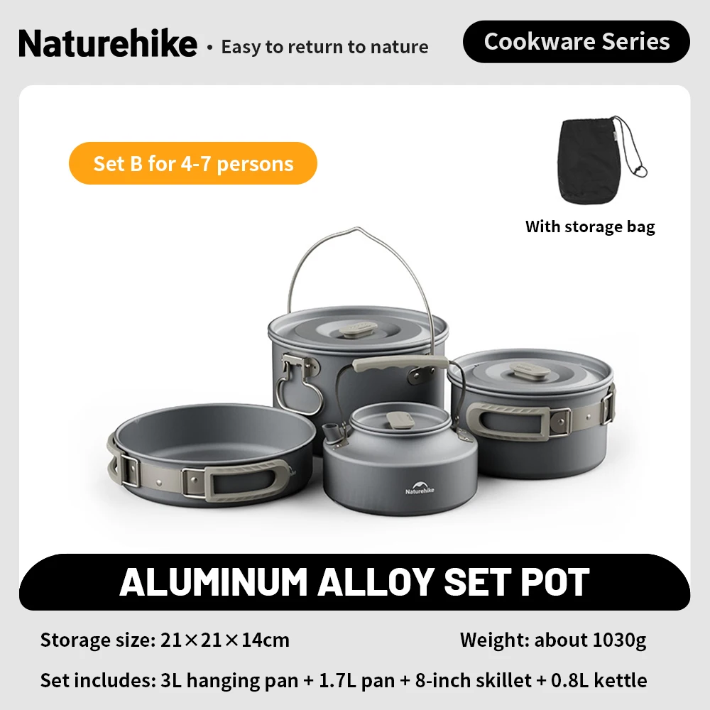 Group Camping Cookware Set with Frying Pan and Kettle, Naturehike 9 Group Camping Cookware Set with Frying Pan and Kettle, Naturehike - view 9