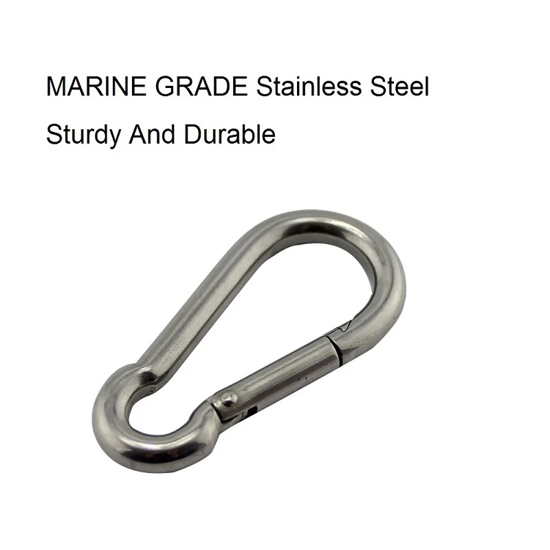 Stainless Steel Snap Hooks 10 Pack Marine 304 in 50 to 80mm Sizes 6 Stainless Steel Snap Hooks 10 Pack Marine 304 in 50 to 80mm Sizes - view 6