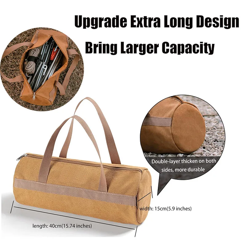 Canvas Tent Stake Holder with Large Capacity, Cylinder Shape 3 Canvas Tent Stake Holder with Large Capacity, Cylinder Shape - view 3