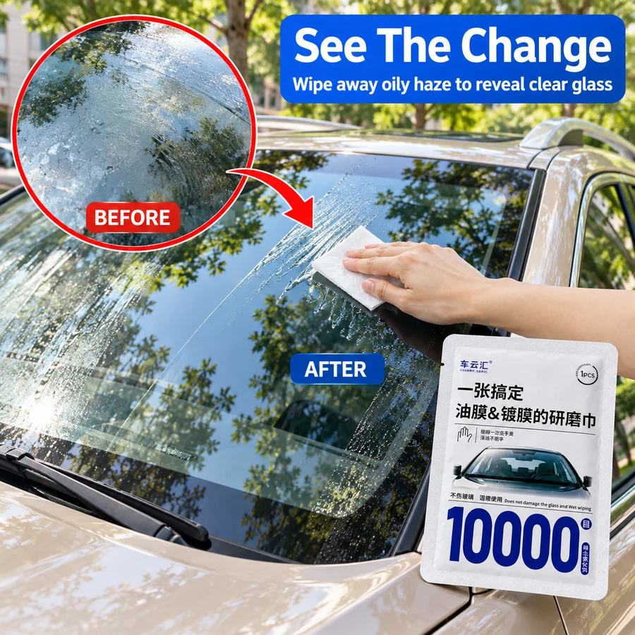 Hydrophobic Glass Cleaning Wipes for Rain Repellent Windshields 2 Hydrophobic Glass Cleaning Wipes for Rain Repellent Windshields - view 2