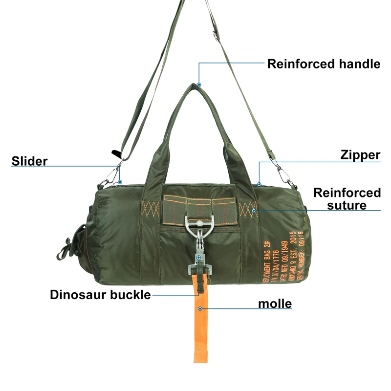 Tactical Parachute Duffle Bag 1000D Nylon Crossbody LQARMY 3 Tactical Parachute Duffle Bag 1000D Nylon Crossbody LQARMY - view 3