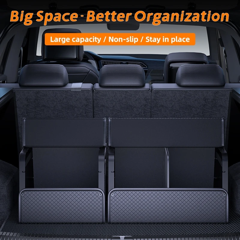 Magnetic Lid Trunk Organizer PU Leather with ABS Frame 3 Magnetic Lid Trunk Organizer PU Leather with ABS Frame - view 3