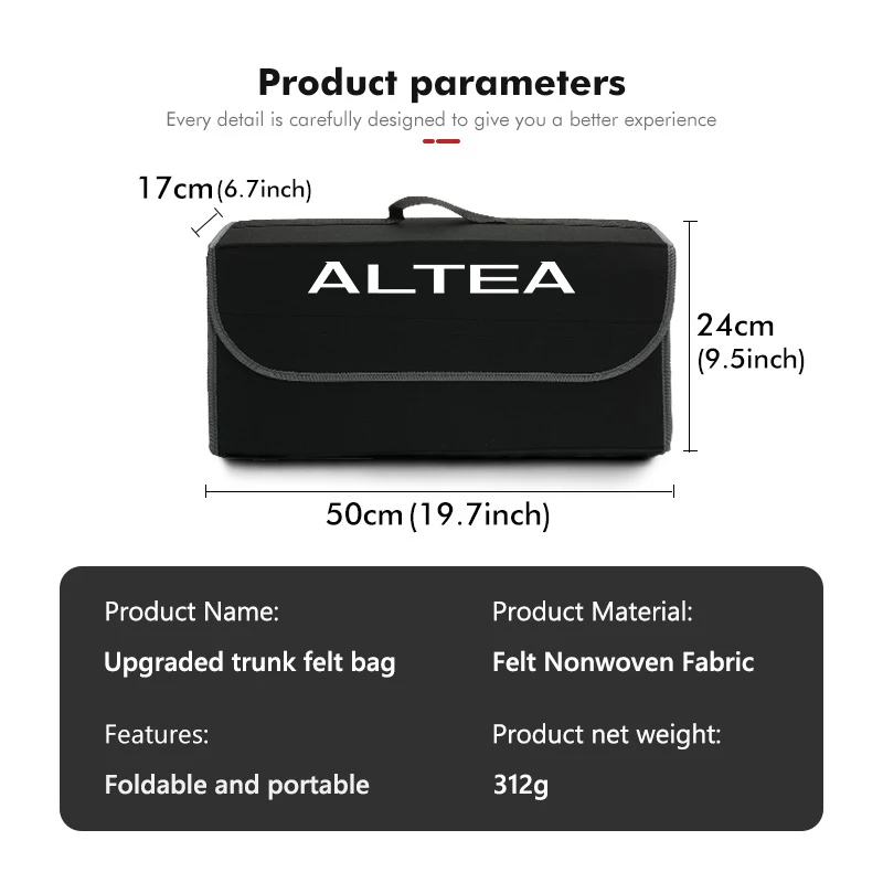 Felt Car Trunk Organizer Foldable Storage Box for Seat Models 6 Felt Car Trunk Organizer Foldable Storage Box for Seat Models - view 6