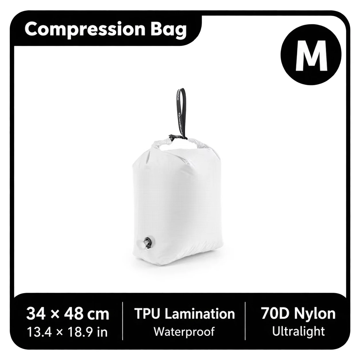 Roll Top Compression Bag with One-Way Valve, TPU Laminated Nylon 15 Roll Top Compression Bag with One-Way Valve, TPU Laminated Nylon - view 15