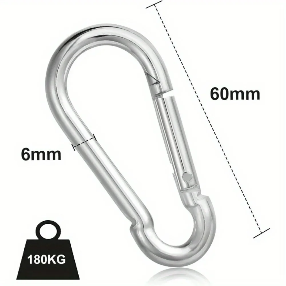 Stainless Steel Carabiner Set 12 Pack 6x60mm with 180kg Rating 3 Stainless Steel Carabiner Set 12 Pack 6x60mm with 180kg Rating - view 3