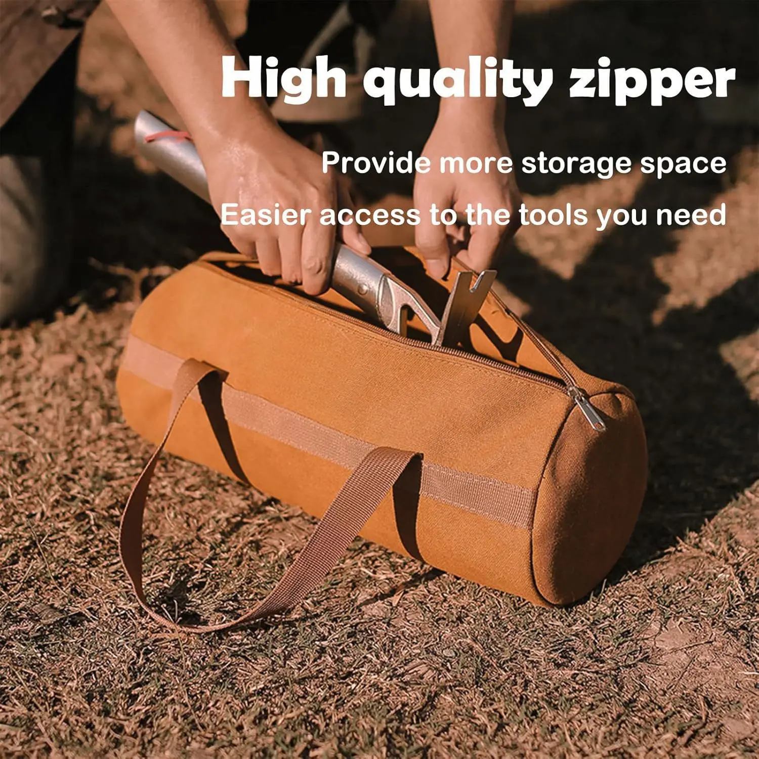 Cylindrical Canvas Tool Bag for Tent Stakes and Ground Pegs 3 Cylindrical Canvas Tool Bag for Tent Stakes and Ground Pegs - view 3