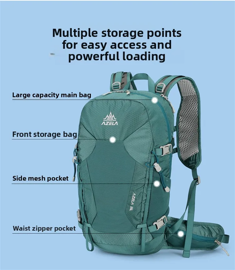 Helmet Pocket Hiking Backpack Reflective Water Resistant AZELA 2 Helmet Pocket Hiking Backpack Reflective Water Resistant AZELA - view 2