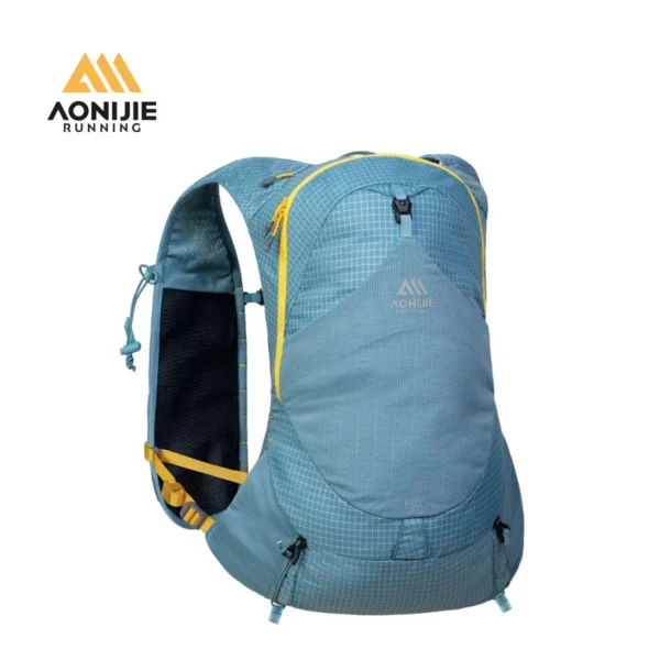 13L running hydration vest in yellow with stretch side panels and front shoulder pockets
