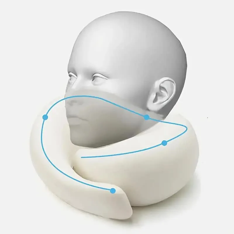 Memory Foam Neck Pillow U-Shaped with Soft Cotton Cover 2 Memory Foam Neck Pillow U-Shaped with Soft Cotton Cover - view 2