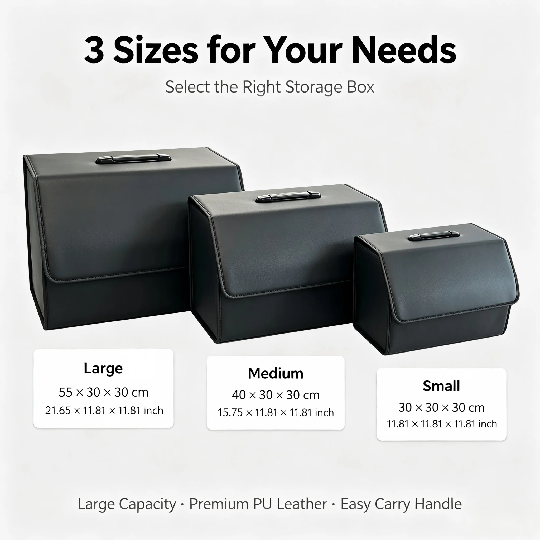 Leather Car Trunk Organizer, Collapsible PU Storage Box with Lid 6 Leather Car Trunk Organizer, Collapsible PU Storage Box with Lid - view 6