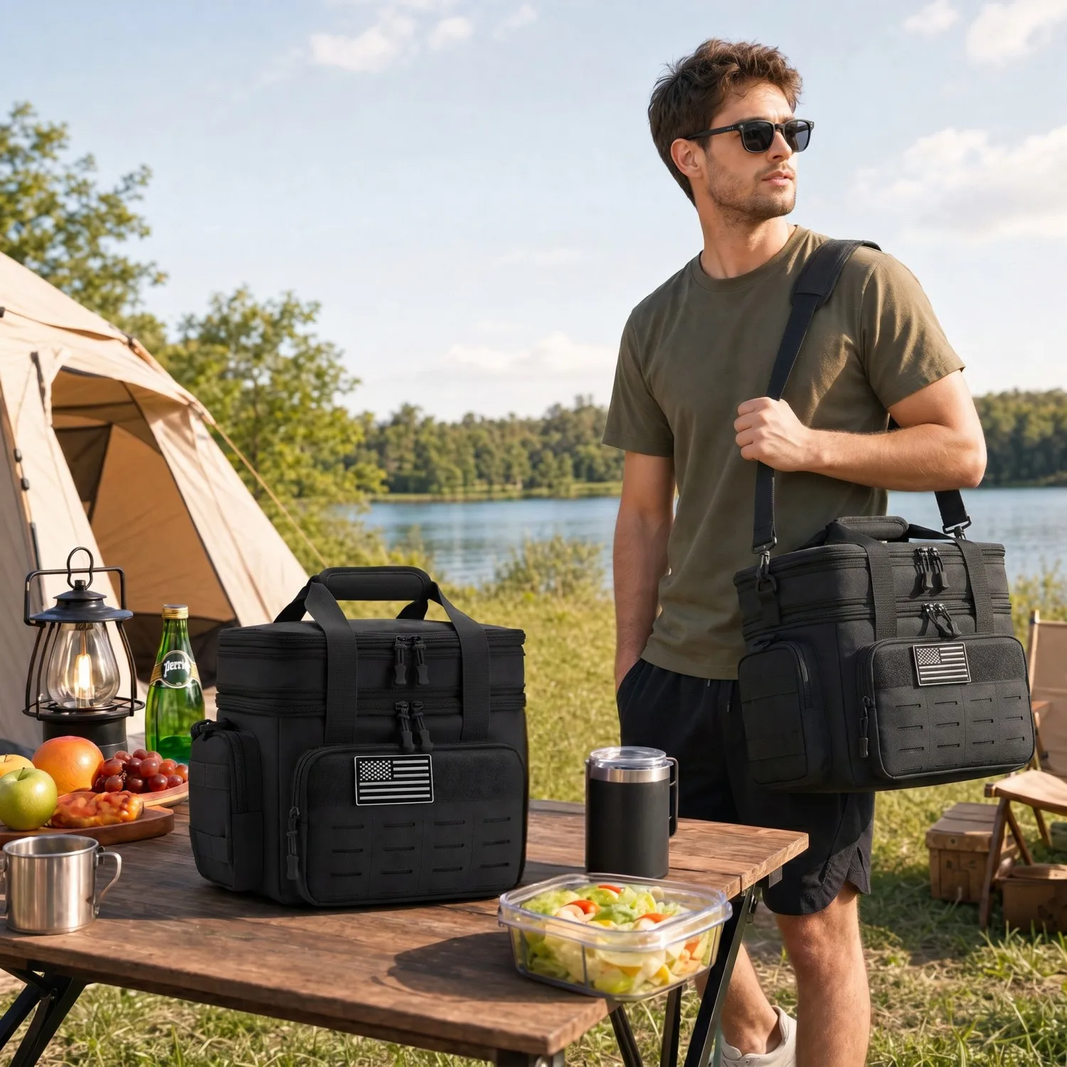 Expandable Picnic Cooler Bag 18L Leakproof Tactical Thermal Bag 2 Expandable Picnic Cooler Bag 18L Leakproof Tactical Thermal Bag - view 2