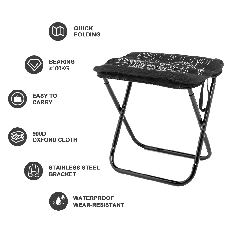 Lightweight Camping Stool, Portable Folding 900D Oxford Cloth 2 Lightweight Camping Stool, Portable Folding 900D Oxford Cloth - view 2