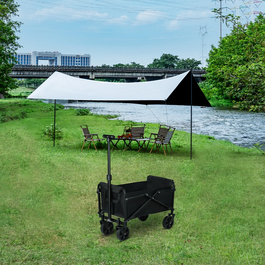Folding Camping Cart Heavy Duty Utility Wagon with 4 Wheels 6 Folding Camping Cart Heavy Duty Utility Wagon with 4 Wheels - view 6