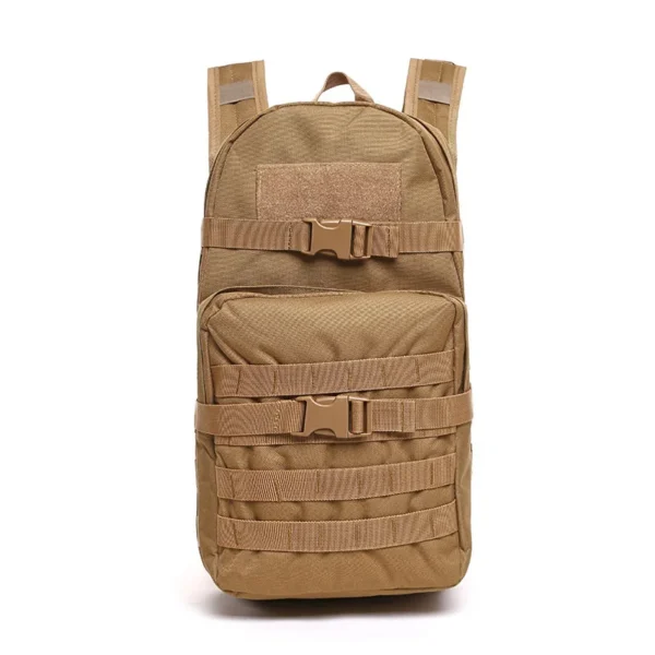 15l molle cycling backpack in khaki oxford cloth with molle webbing panel and padded straps