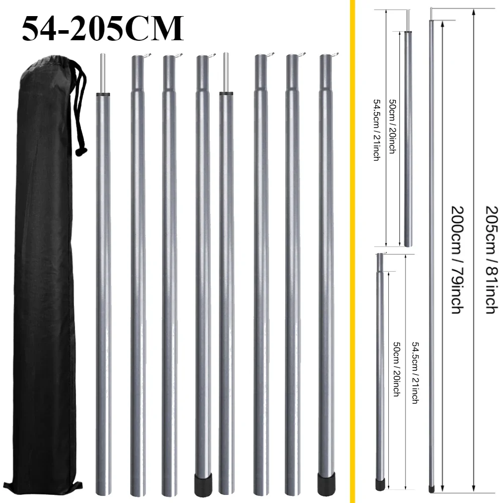 Telescopic Tent Poles Set of 2 Adjustable Aluminum Tarp Poles 8 Telescopic Tent Poles Set of 2 Adjustable Aluminum Tarp Poles - view 8