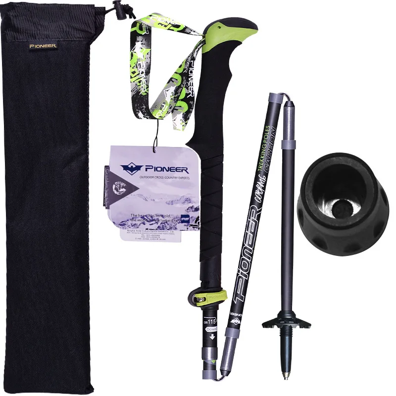 Carbon T Handle Pole Folding Quick Lock 115-135cm 4 Carbon T Handle Pole Folding Quick Lock 115-135cm - view 4