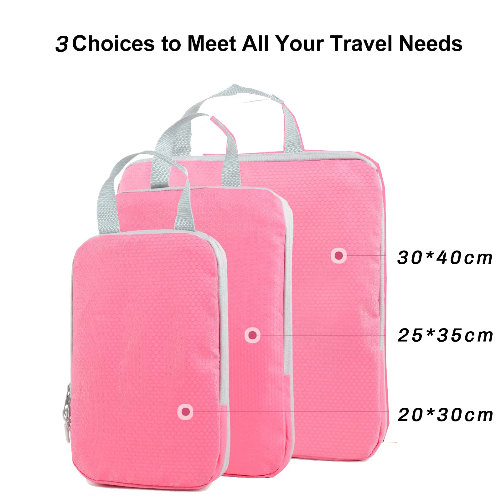 Carry On Packing Cubes in Oxford, Single or 3 Piece Set 6 Carry On Packing Cubes in Oxford, Single or 3 Piece Set - view 6