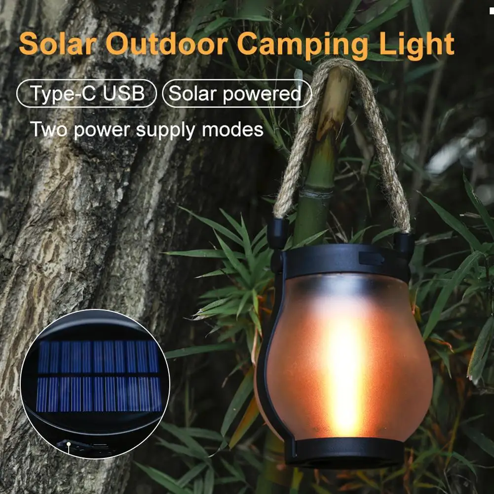 Solar Flame Camping Lamp, IPX4 Hanging Garden Lantern 2 Solar Flame Camping Lamp, IPX4 Hanging Garden Lantern - view 2