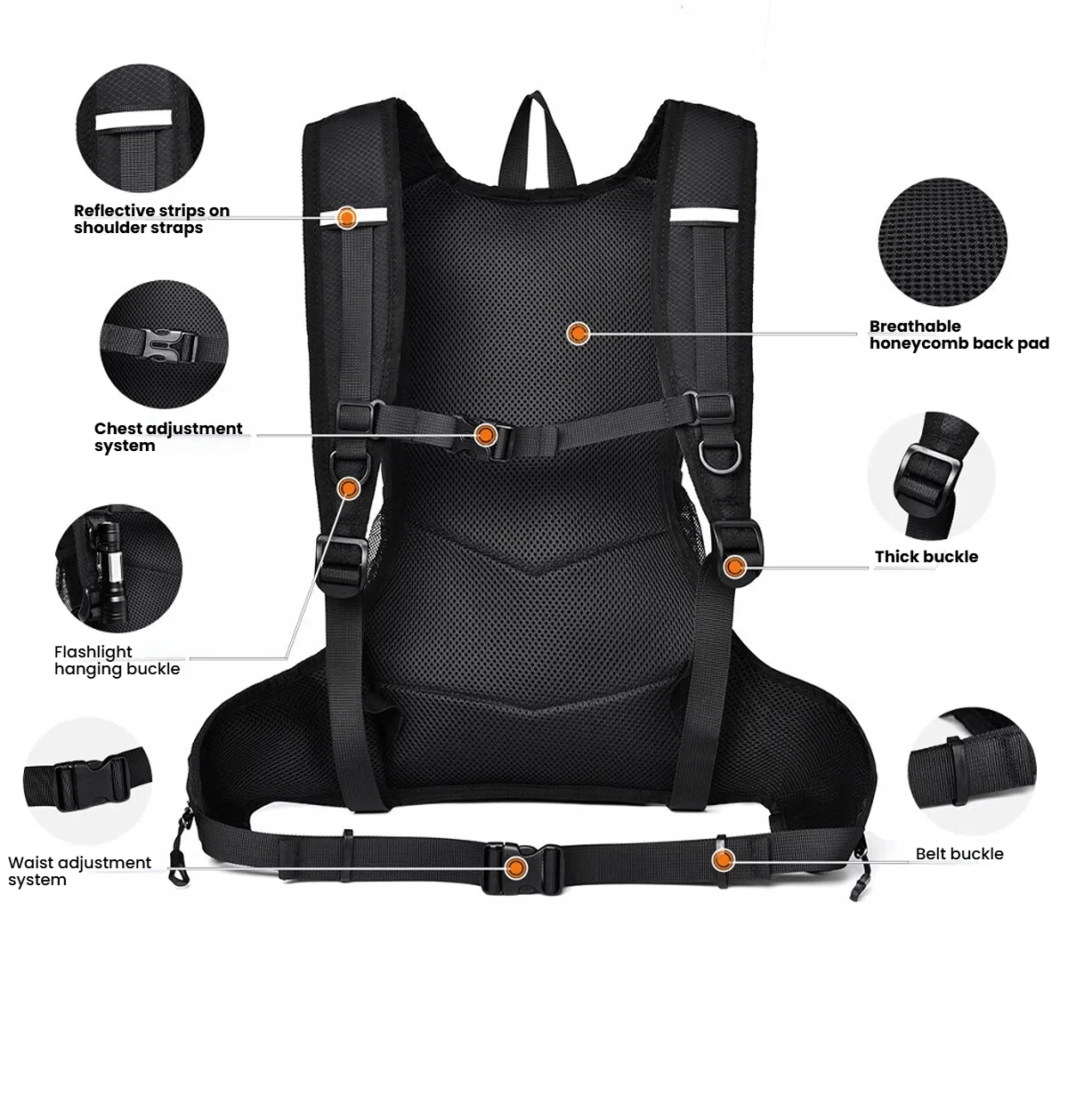 Waterproof Cycling Backpack in Lightweight Nylon, Small Size 2 Waterproof Cycling Backpack in Lightweight Nylon, Small Size - view 2