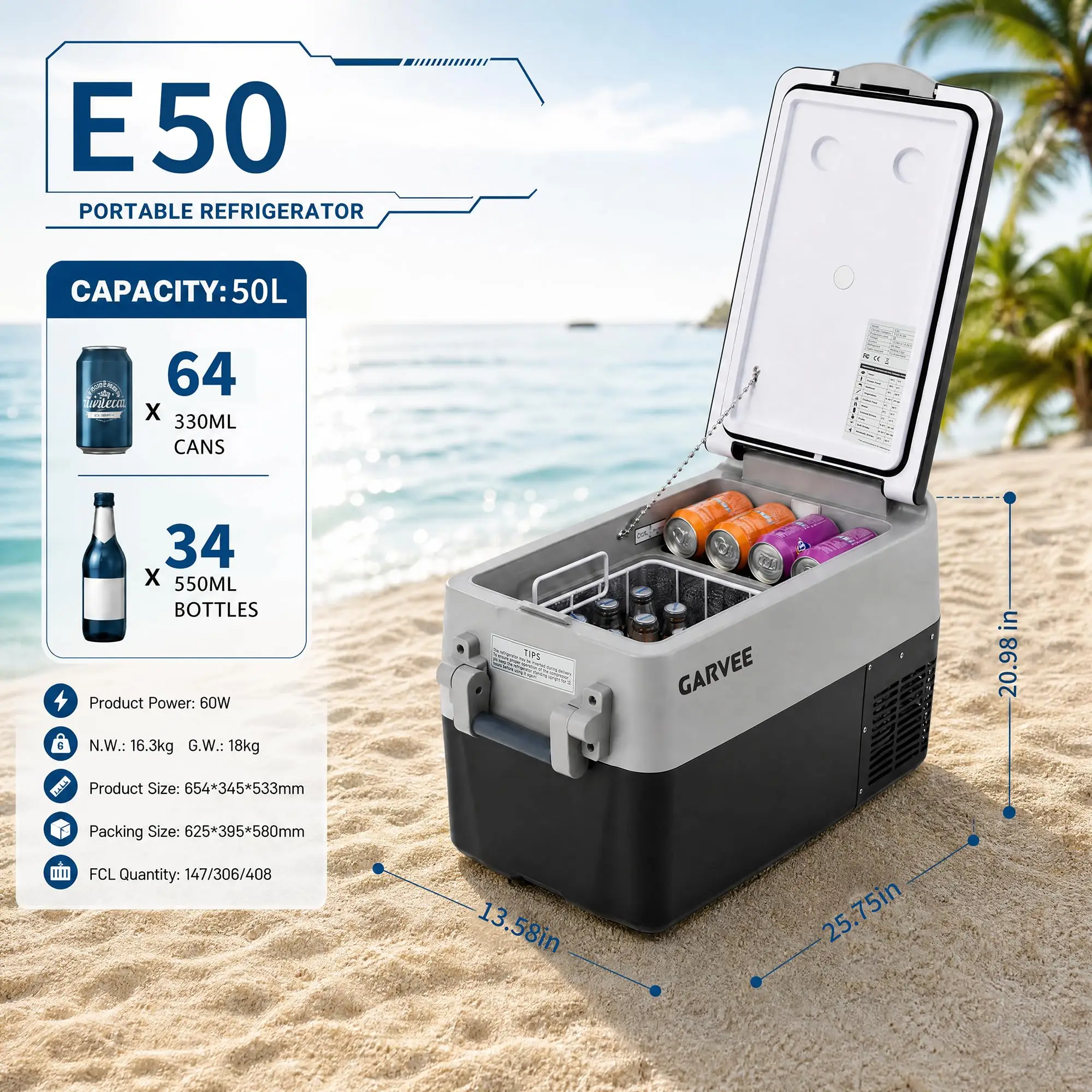 Dual Zone Car Fridge 53QT Compressor Freezer with App Control 2 Dual Zone Car Fridge 53QT Compressor Freezer with App Control - view 2