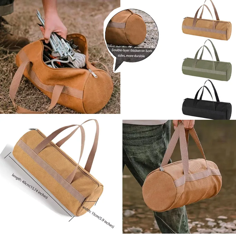 Canvas Tent Stake Holder with Large Capacity, Cylinder Shape 2 Canvas Tent Stake Holder with Large Capacity, Cylinder Shape - view 2