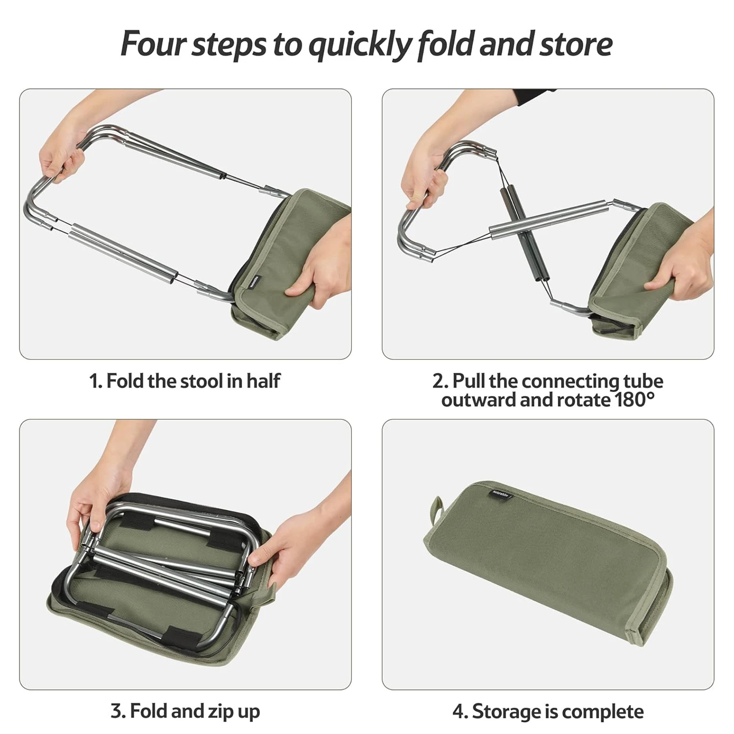 Padded Folding Camp Stool with Aluminum Frame by Naturehike 5 Padded Folding Camp Stool with Aluminum Frame by Naturehike - view 5