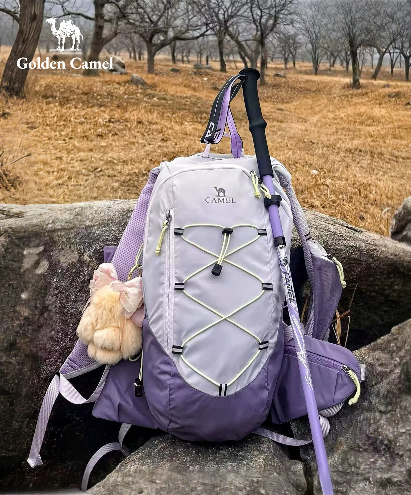Foldable Canvas Backpack 20L Ultralight - Golden Camel 1 Foldable canvas backpack in Yunqi green with air cushion shoulder straps, 20L