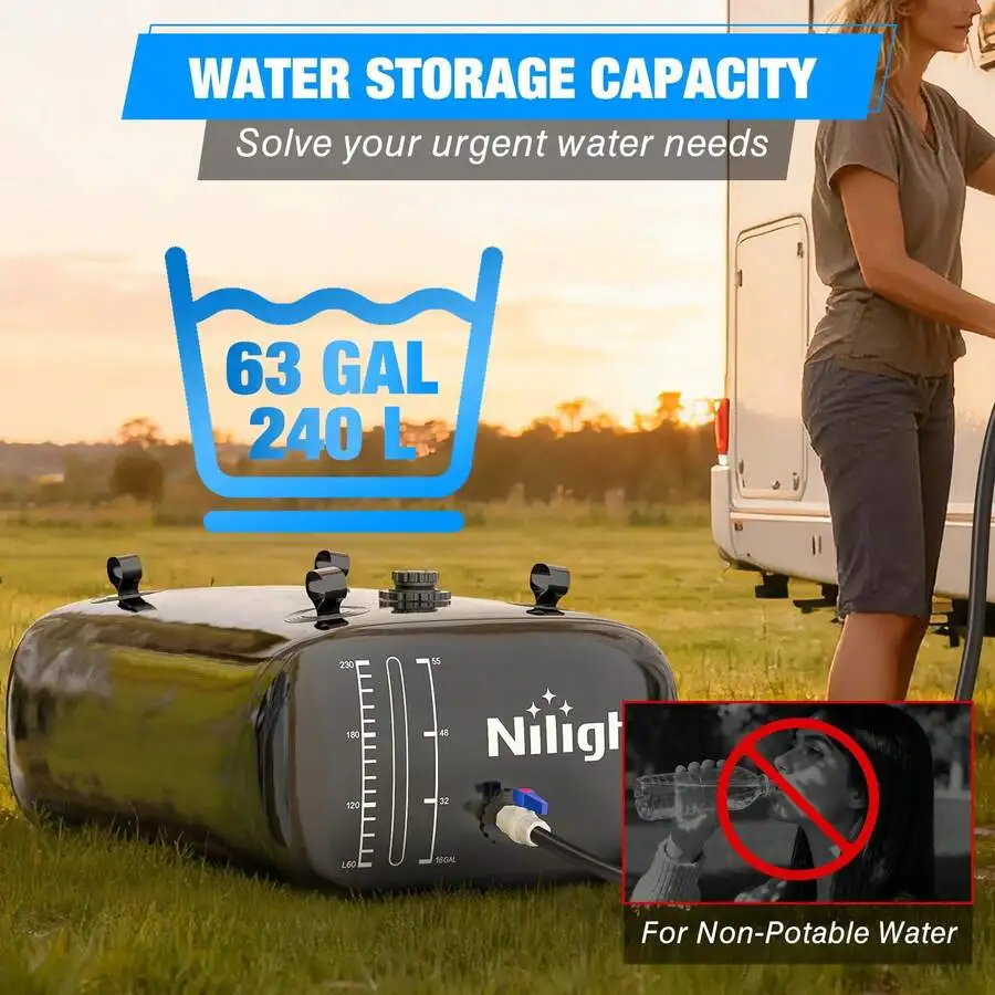 Collapsible Water Bladder Tank 240L Potable RV Storage Nilight 2 Collapsible Water Bladder Tank 240L Potable RV Storage Nilight - view 2