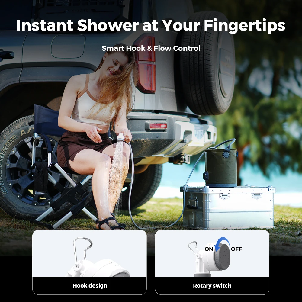 Rechargeable Shower Pump IPX7 with 2.2 m Hose for Camping 5 Rechargeable Shower Pump IPX7 with 2.2 m Hose for Camping - view 5