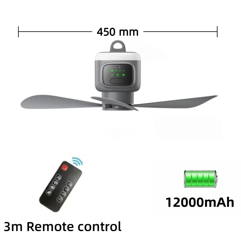 USB Ceiling Fan with Remote, Light and Rechargeable Battery 7 USB Ceiling Fan with Remote, Light and Rechargeable Battery - view 7