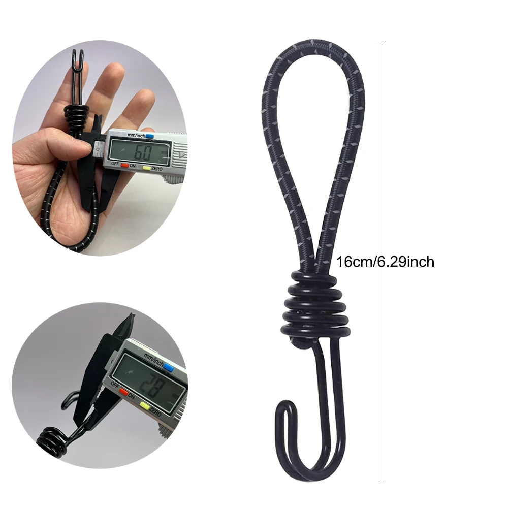 Rubber Tent Bungee Cords with Coated Hooks 10 Pack 4 Rubber Tent Bungee Cords with Coated Hooks 10 Pack - view 4