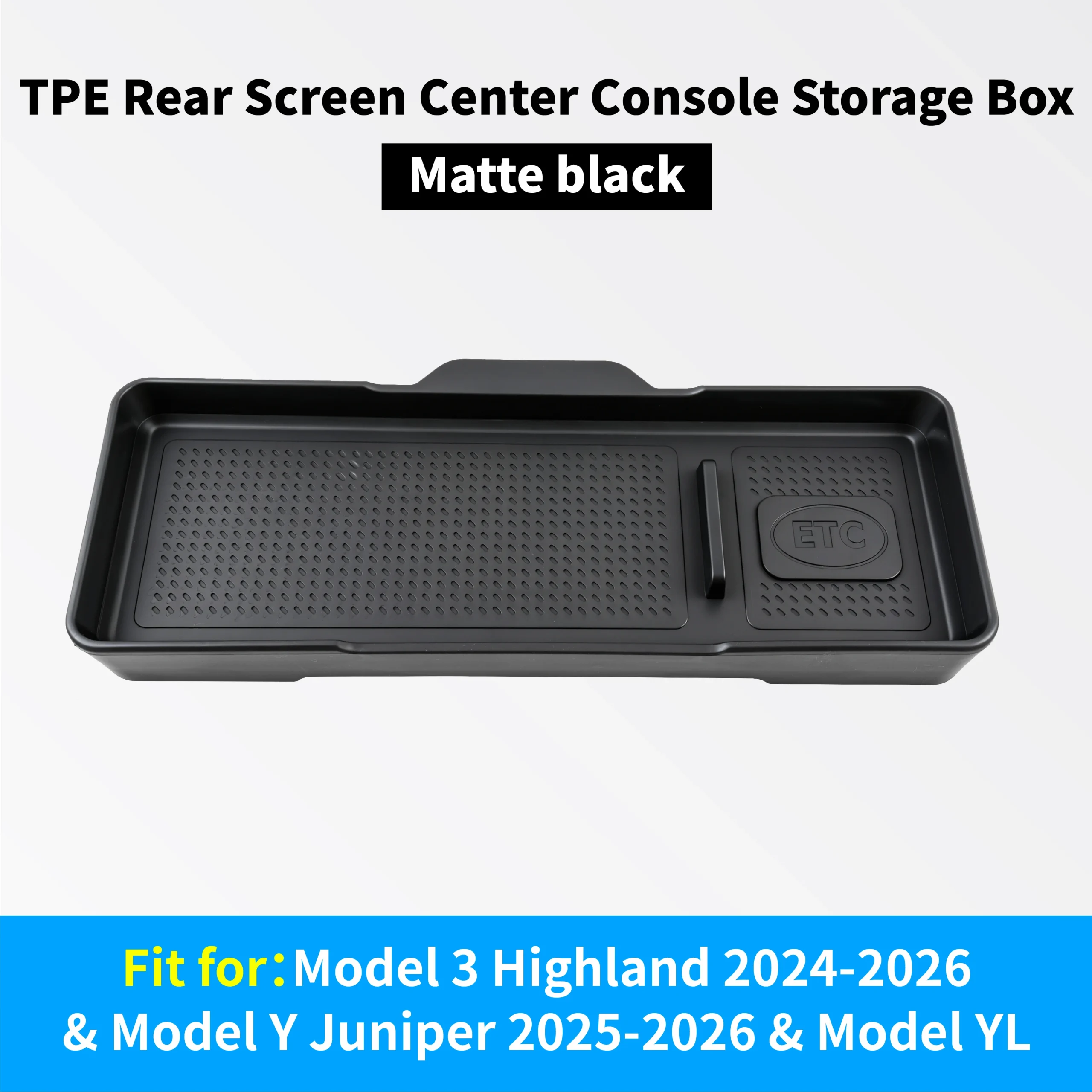 TPE Console Organizer Tray for Tesla Model 3 Highland and Model Y 6 TPE Console Organizer Tray for Tesla Model 3 Highland and Model Y - view 6