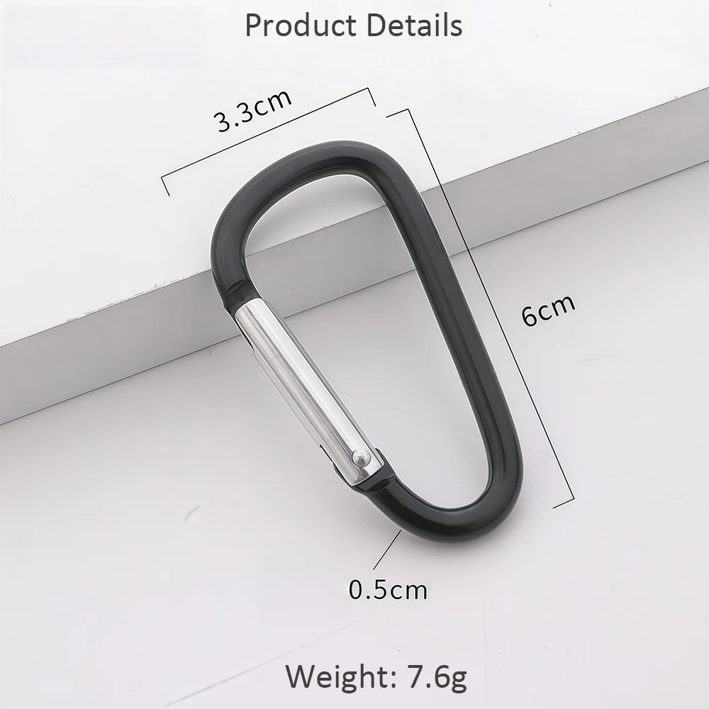 Spring Snap Carabiner Clips 7D Shape Aluminum Alloy 10 Pack 2 Spring Snap Carabiner Clips 7D Shape Aluminum Alloy 10 Pack - view 2