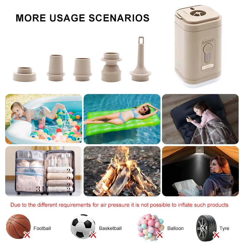 Mini Inflator with Light 3 in 1 Inflate Deflate with Travel Lock 6 Mini Inflator with Light 3 in 1 Inflate Deflate with Travel Lock - view 6