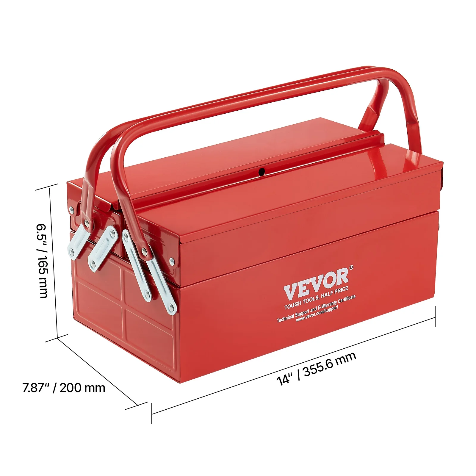 Metal Cantilever Tool Box 14 Inch 2-Tier with 3 Trays by SucceBuy 7 Metal Cantilever Tool Box 14 Inch 2-Tier with 3 Trays by SucceBuy - view 7