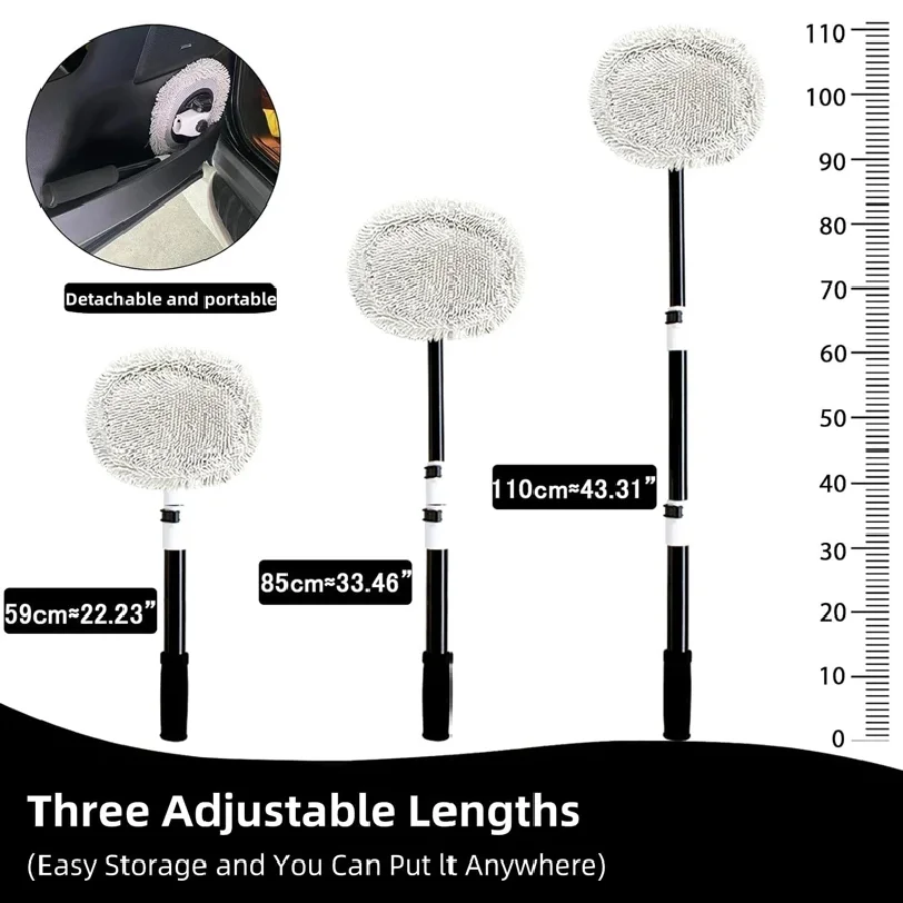 Telescoping Car Wash Mop with Chenille Head 59 to 110 cm Pole 4 Telescoping Car Wash Mop with Chenille Head 59 to 110 cm Pole - view 4