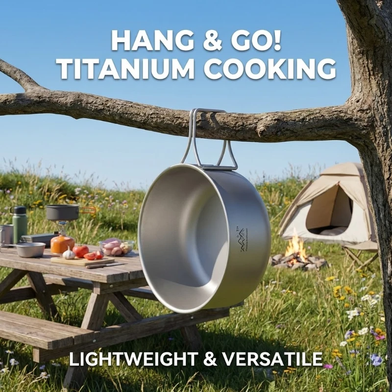Titanium Bail Handle Pot 1.2L or 1.4L for Backpacking 3 Titanium Bail Handle Pot 1.2L or 1.4L for Backpacking - view 3