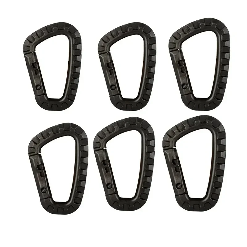 Plastic Tactical Carabiner 6 Pack 8.5cm D-Shape Backpack Buckle 9 Plastic Tactical Carabiner 6 Pack 8.5cm D-Shape Backpack Buckle - view 9