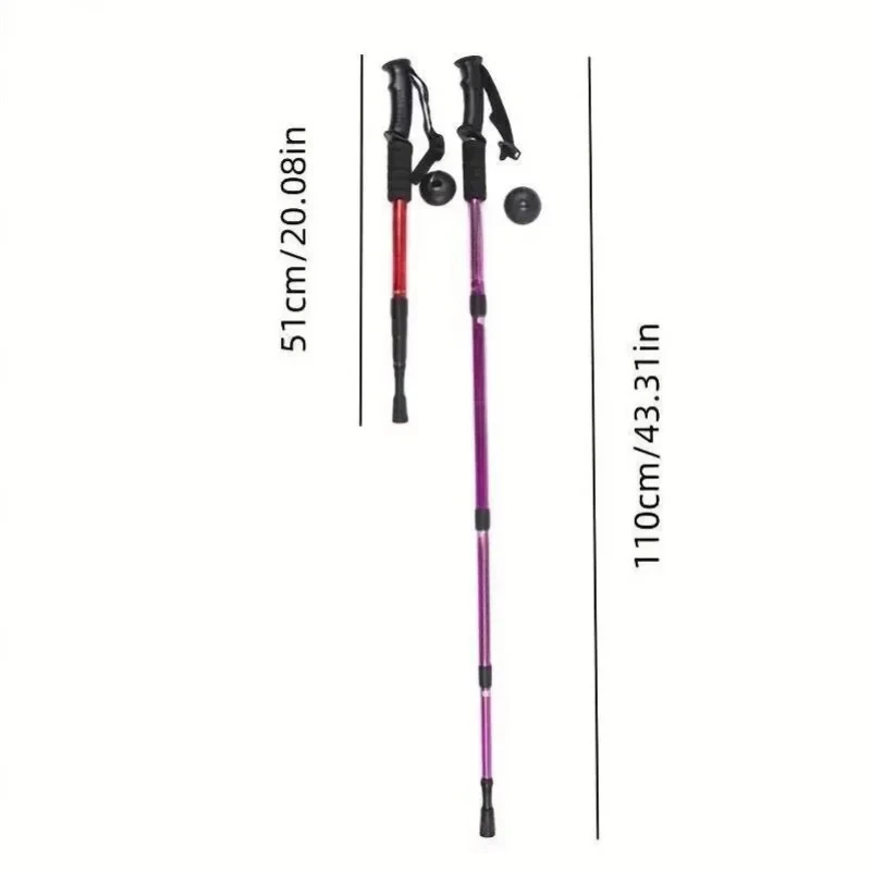 Four Section Trekking Pole Aluminum 110cm Folding Telescopic 6 Four Section Trekking Pole Aluminum 110cm Folding Telescopic - view 6